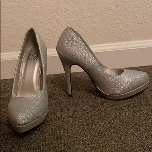 Sparkly Silver Heel